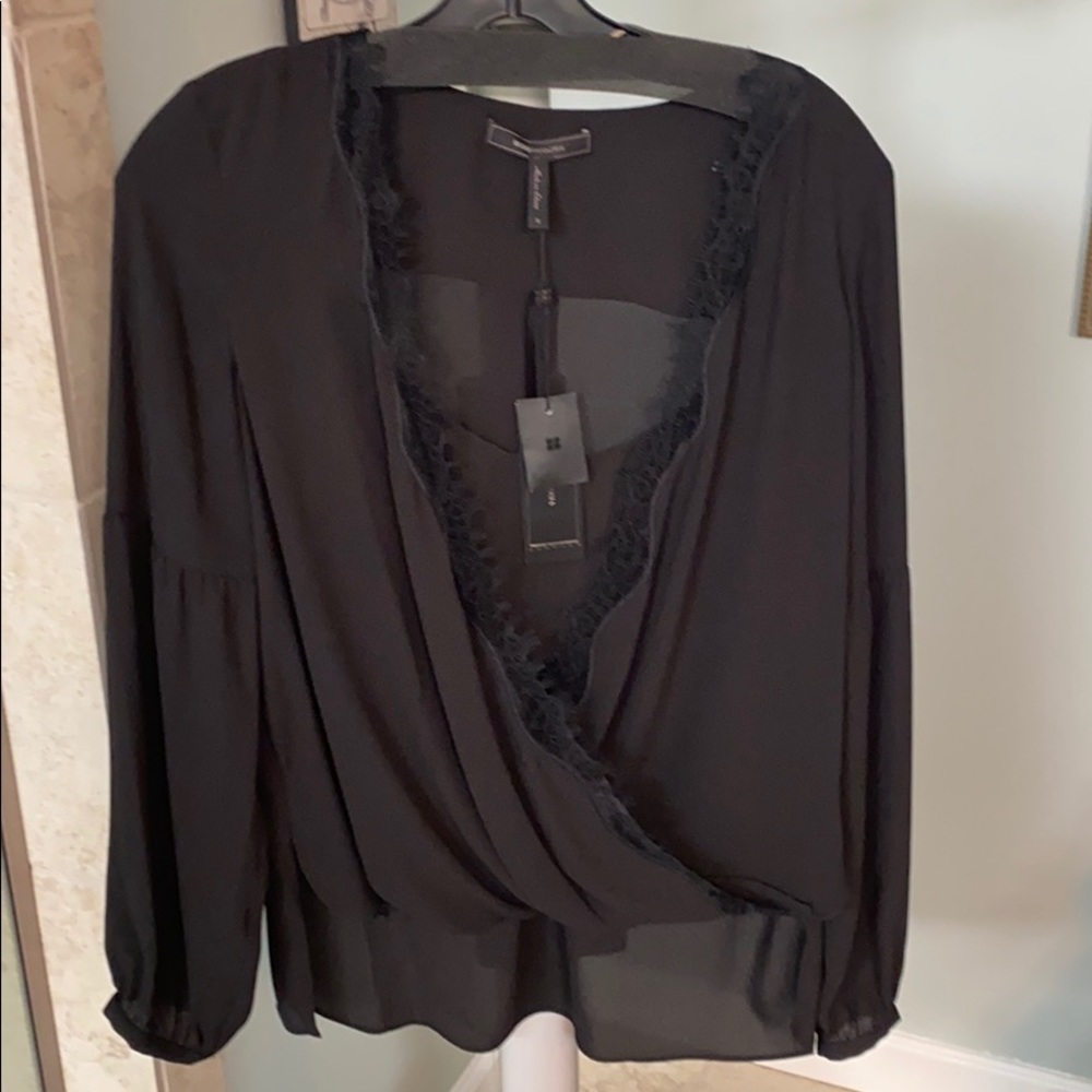 BCBGmaxazria Layered Surplice Blouse
